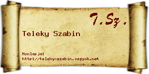 Teleky Szabin névjegykártya